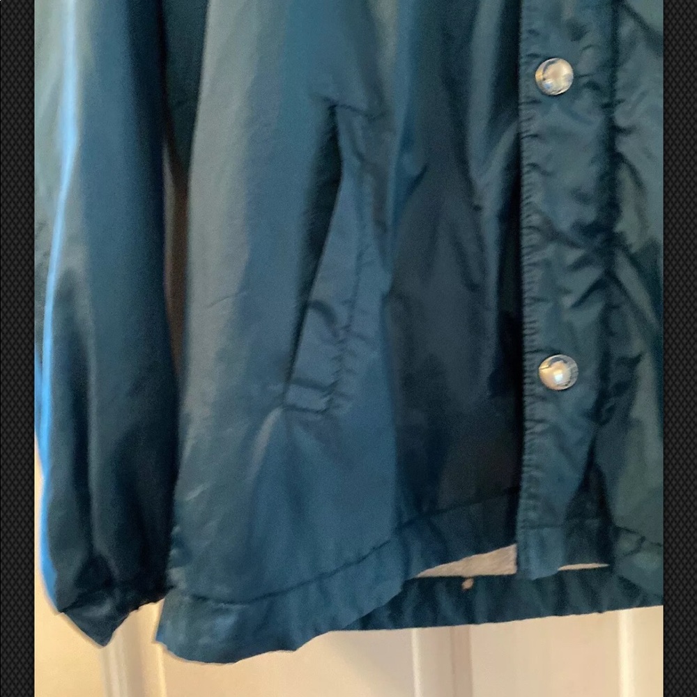 Obey Hooded Turquoise Nylon Jacket Mens Small - Picture 9 of 10
